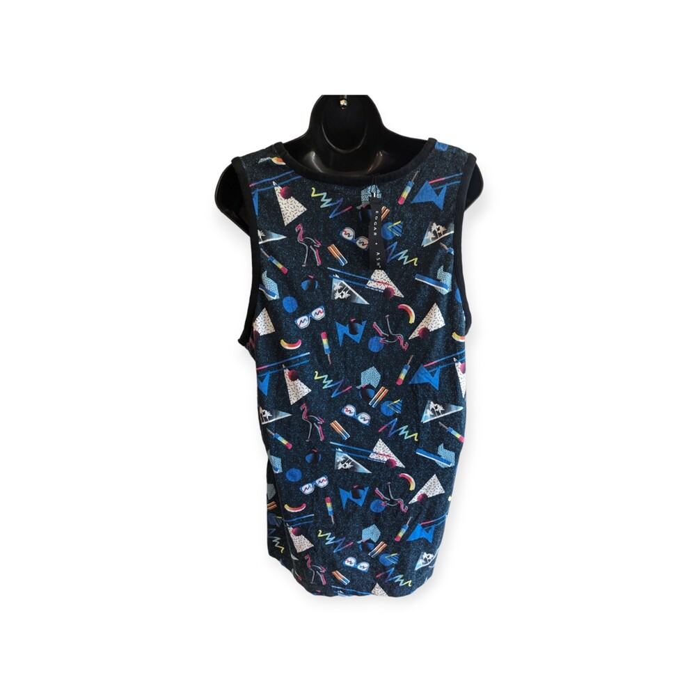 Women Edgar + Ash Tank Vintage Print Blue/Black Medium